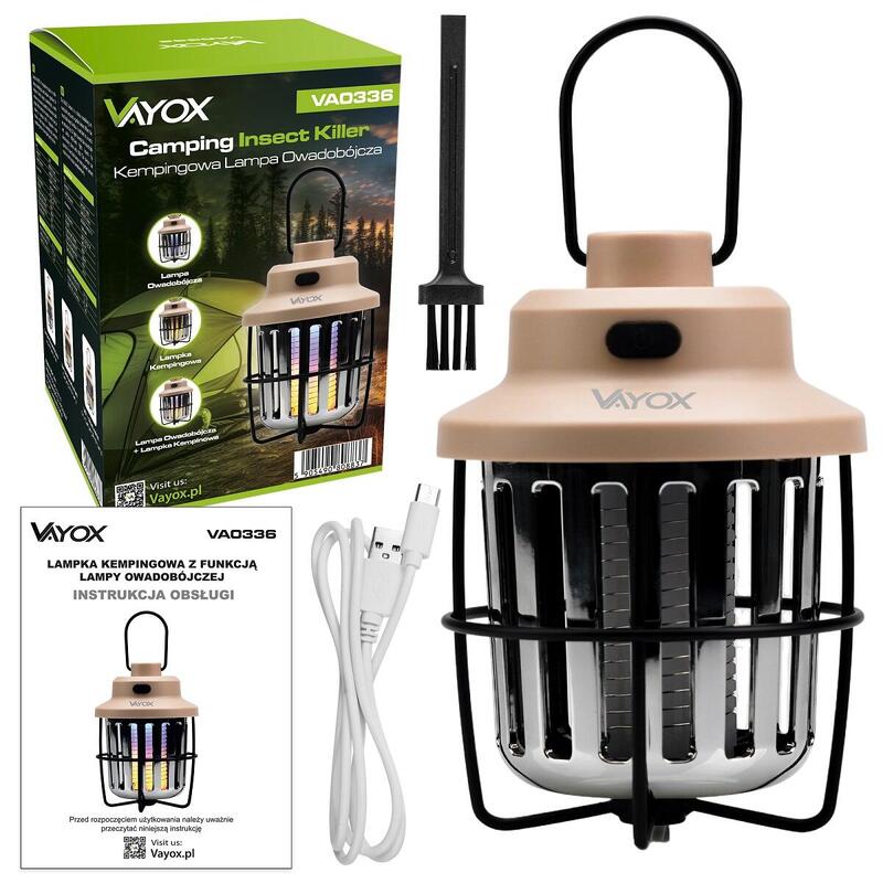 Lampă insecticidă UV VAYOX VA0336 pentru țânțari și muște cu baterie