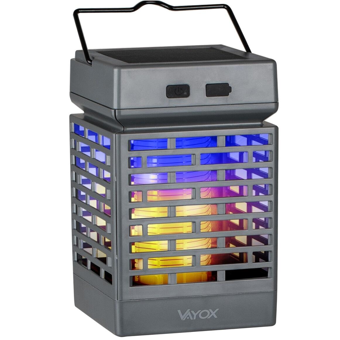 VAYOX Lampada insetticida UV VAYOX VA0335 per zanzare e mosche, ricaricabile solare