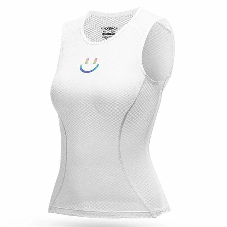 Camisola de alças desportiva para mulher, secagem rápida, respirável - branca