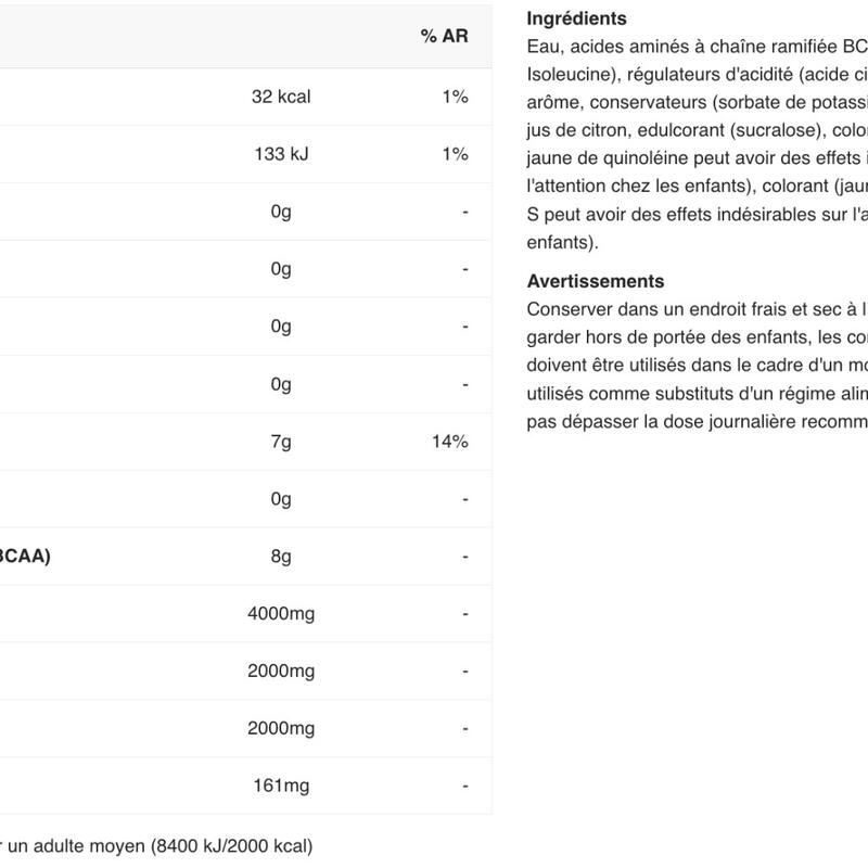 Bcaa-dranken - Bcaa's 8000mg (700ml) - Citroen