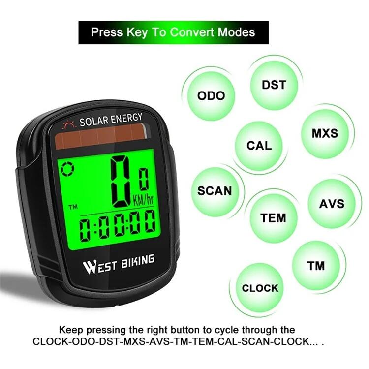 Computer solare wireless  con display LCD retroilluminato 5/7