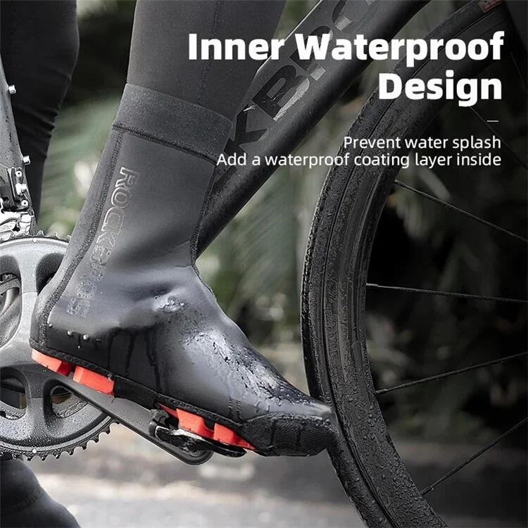 Coppia di copriscarpe invernali da ciclismo, caldi e antivento, da sci 2/7