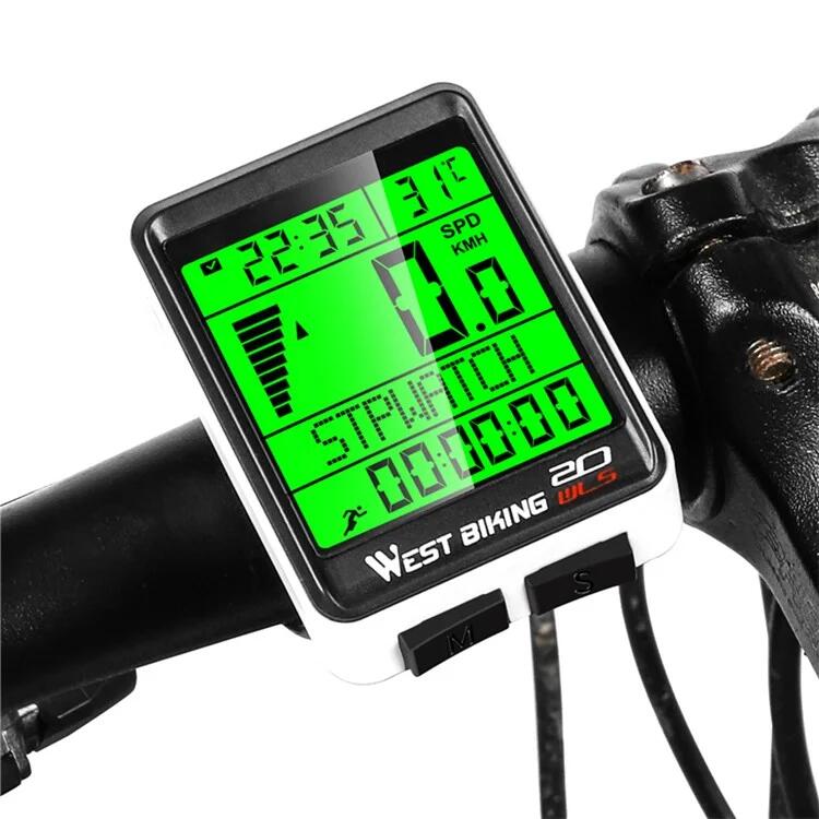 Wireless Bike Computer for Mountain and Road Bikes, Waterproof Backlit Display