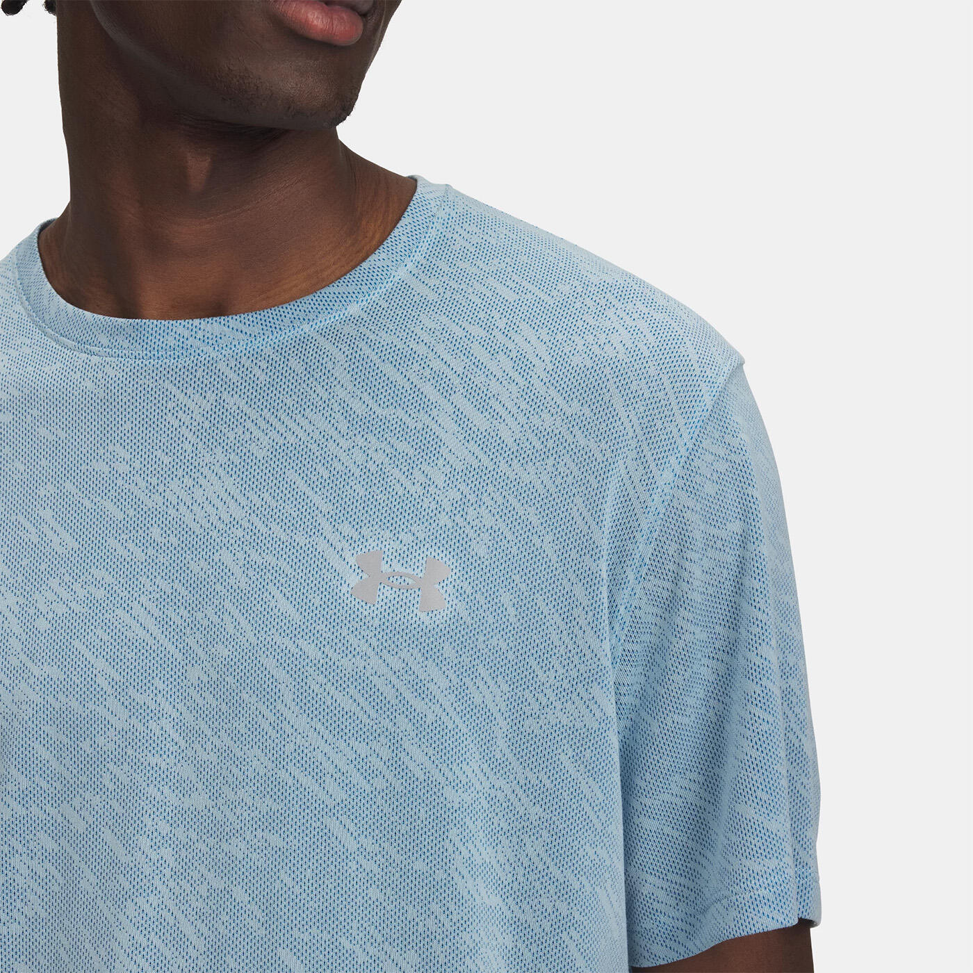 Camiseta Under Armour Launch Camo Azul Cielo Para Hombre 3/4
