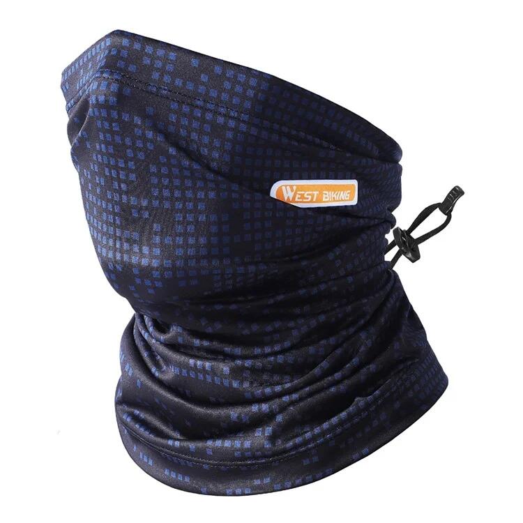 WEST BIKING Sciarpa elastica in seta ghiacciata con protezione UV e coulisse