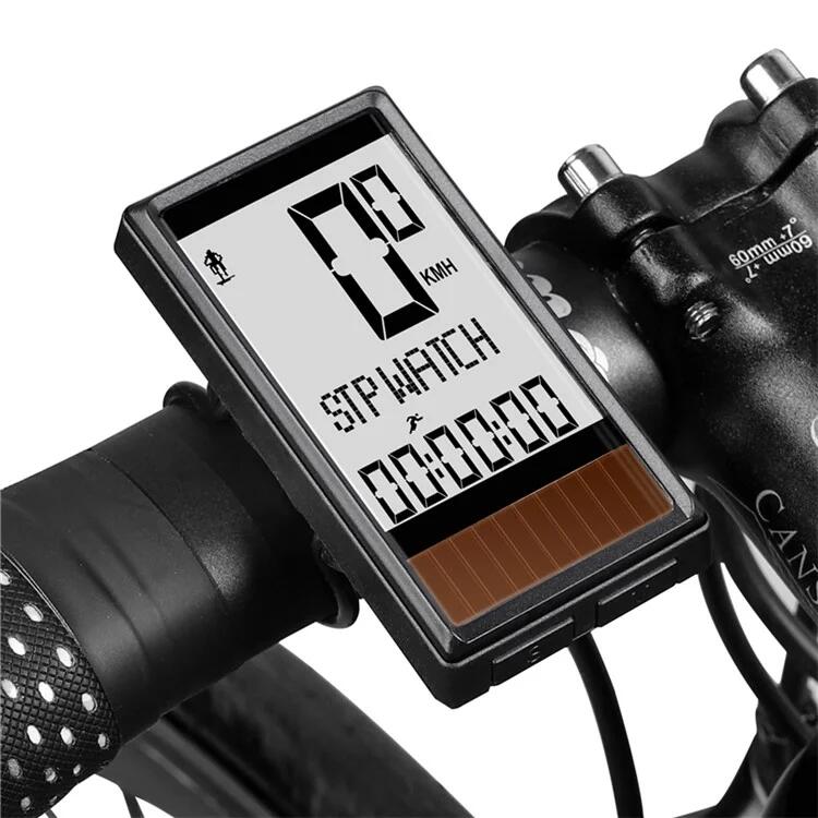 Computador de bicicleta solar sem fios para BTT e estrada