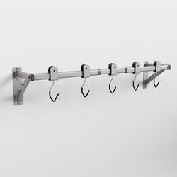 Seconde vie - Support vélo mural 5 crochets coulissants, gris - EXCELLENT