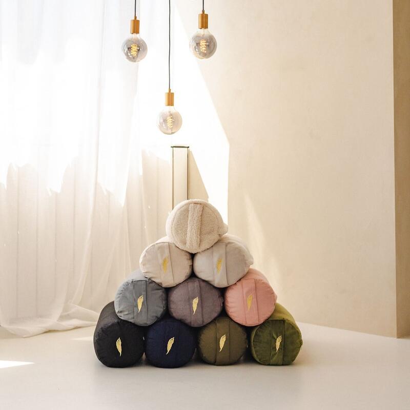 MindBaas - Coussin de yoga - Gris - 60 x 20 (longueur x diamètre)