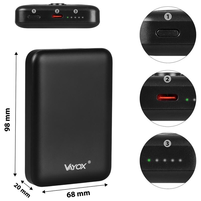MagSafe vezeték nélküli powerbank Vayox VA0342 10000mAh 20W USB-C