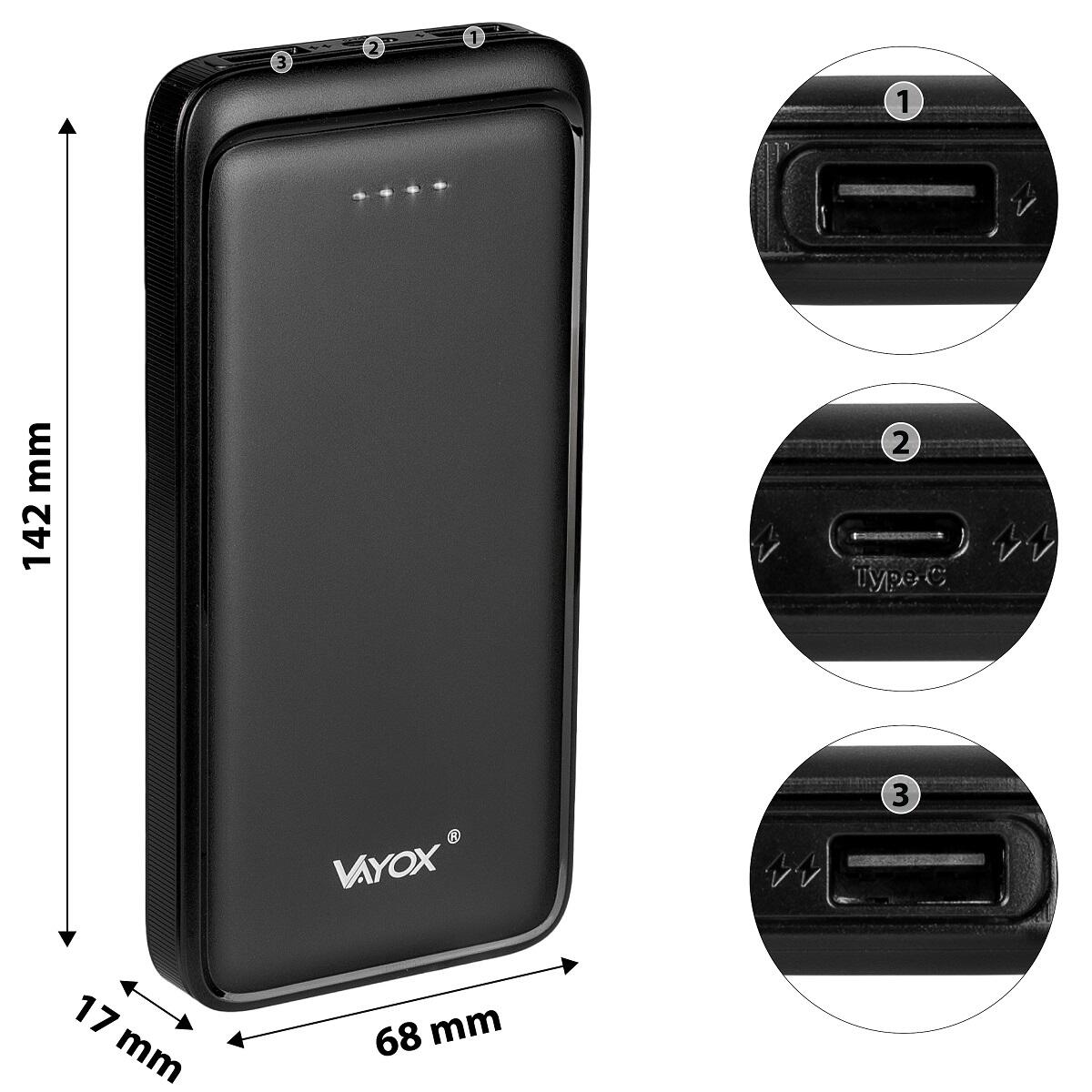 Powerbank Vayox VA0340 10000mAh 2xUSB USB-C 5/7