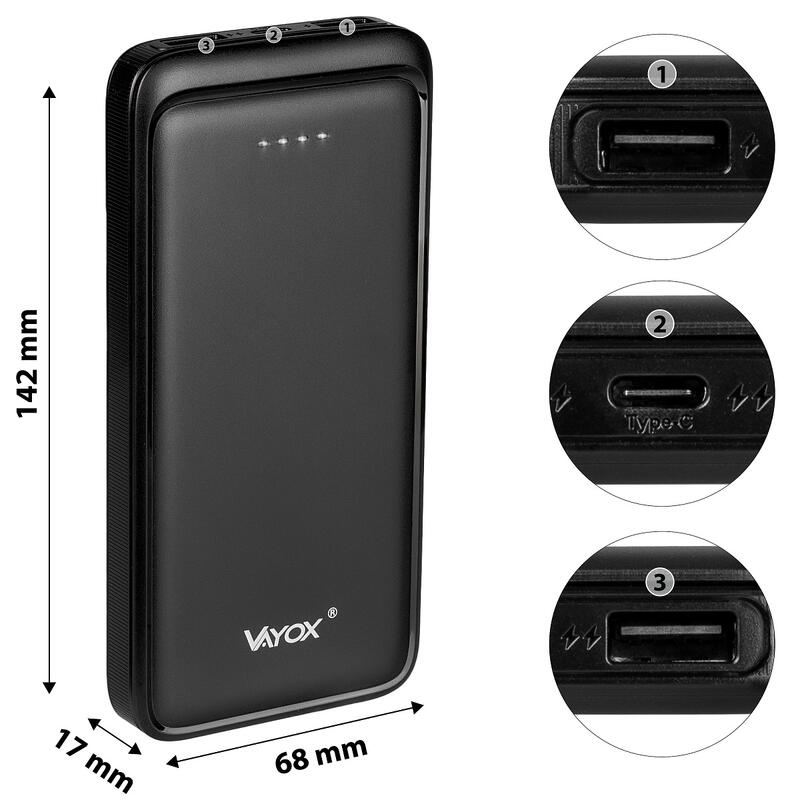 Powerbank Vayox VA0340 10000mAh 2xUSB USB-C