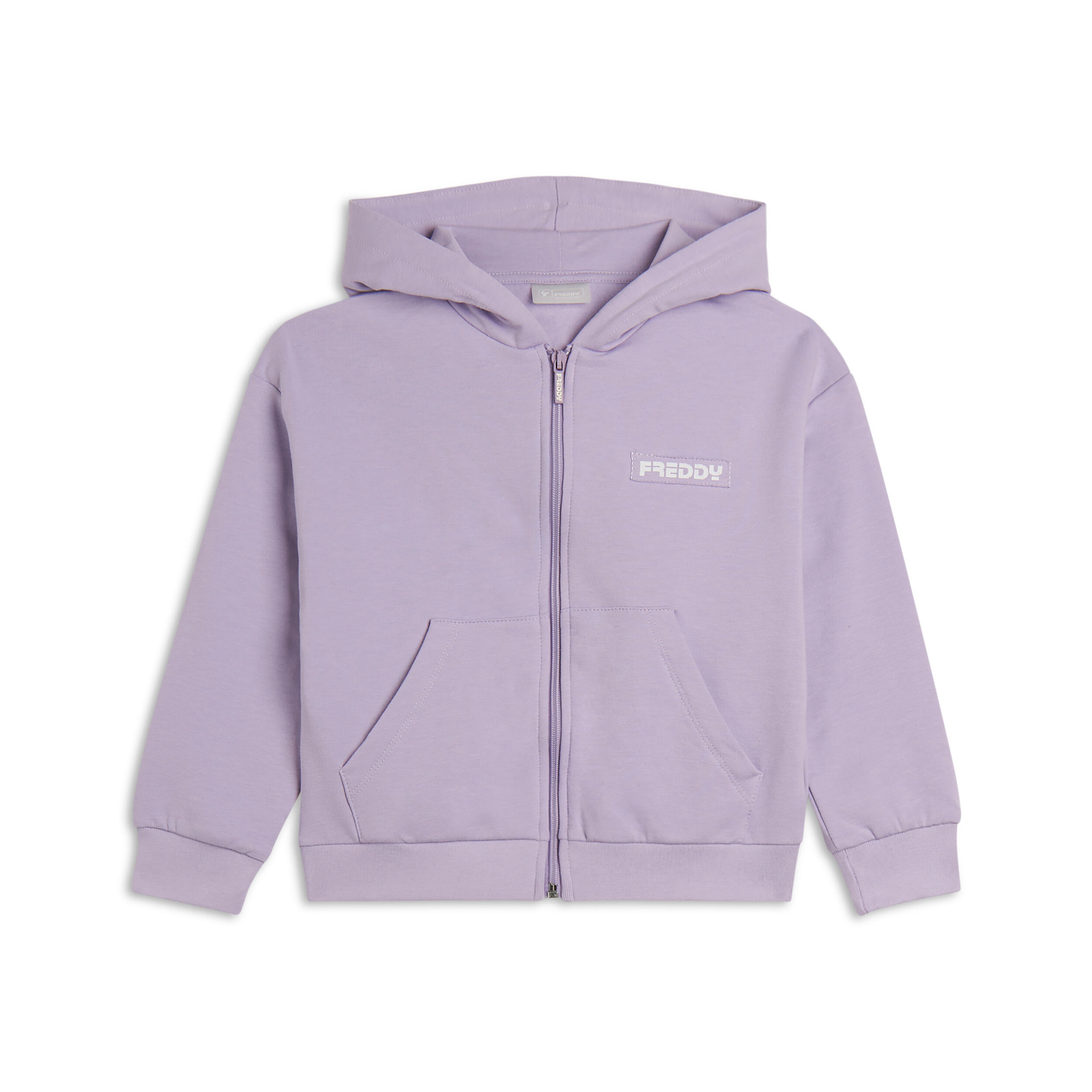 Sweat-shirt pour filles à capuche, fermeture à glissière intégrale et logo 1/3