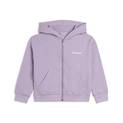 Sweat-shirt pour filles à capuche, fermeture à glissière intégrale et logo