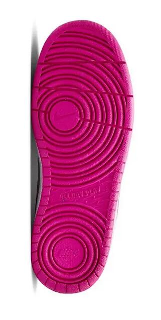 Scarpe ragazza nike court borough low recraft (gs) - bianco/fucsia 3/4
