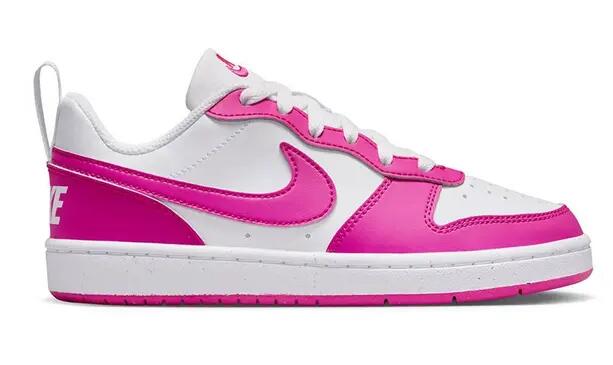 Scarpe ragazza nike court borough low recraft (gs) - bianco/fucsia 4/4