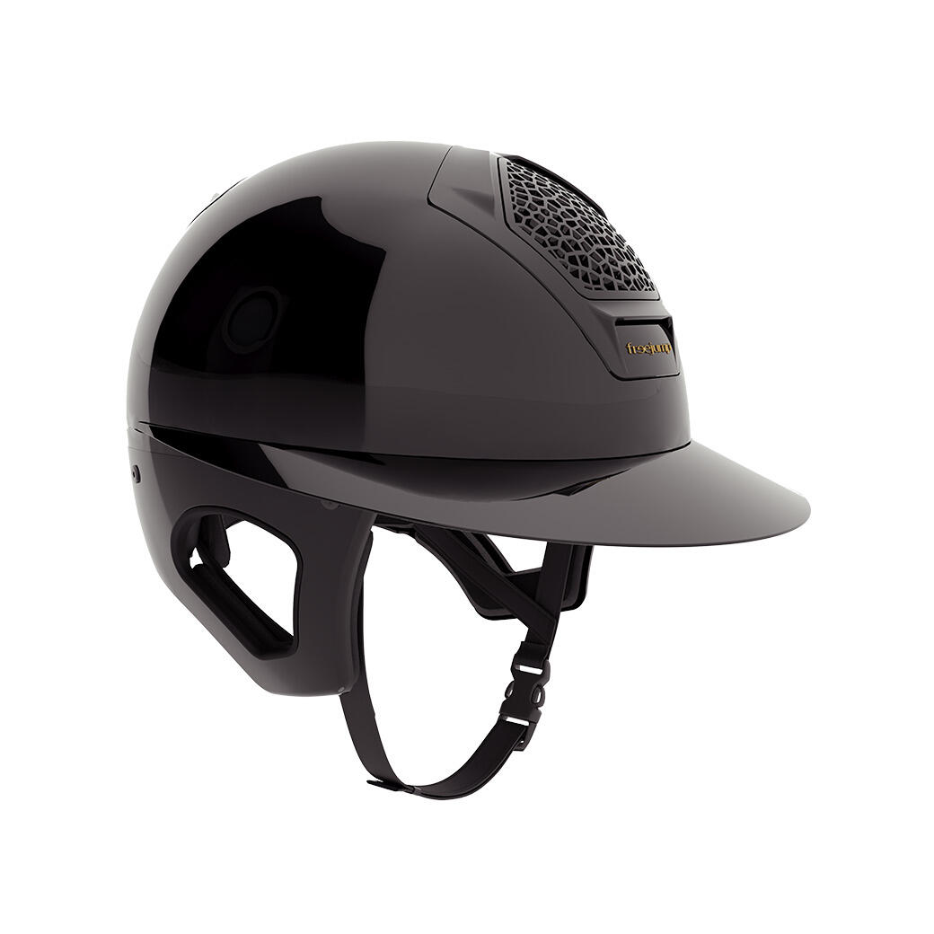FREEJUMP Casco da equitazione con protezioni temporali e visiera larga Freejump Voronoi