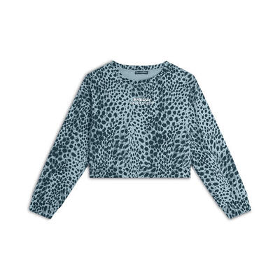 Felpa cropped comfort fit animalier
