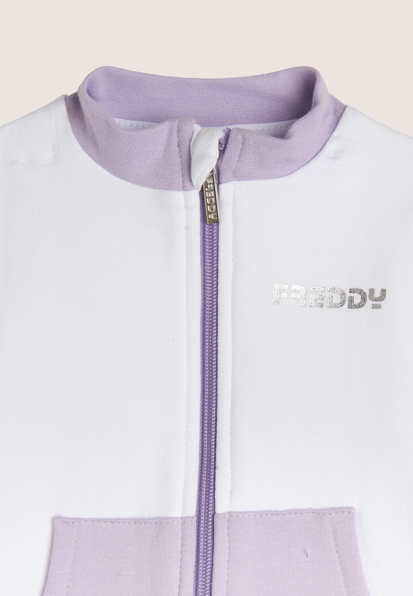 Tuta Baby in cotone elasticizzato con logo argento 3/3