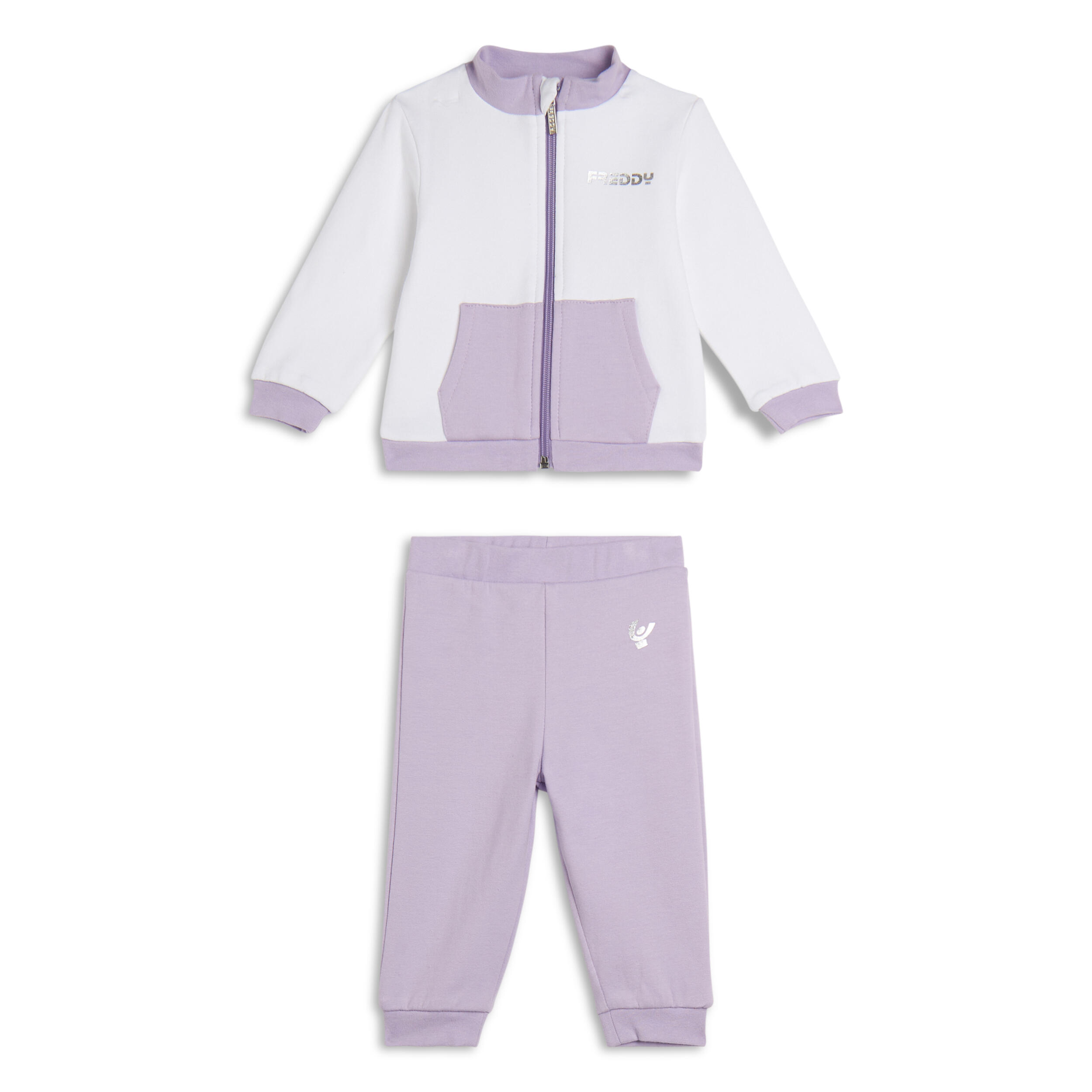 Freddy - Survêtement Pour Bébés En Coton Élastique Avec Logo Argenté - Survêtement - Rose - 12 Mois - Decathlon