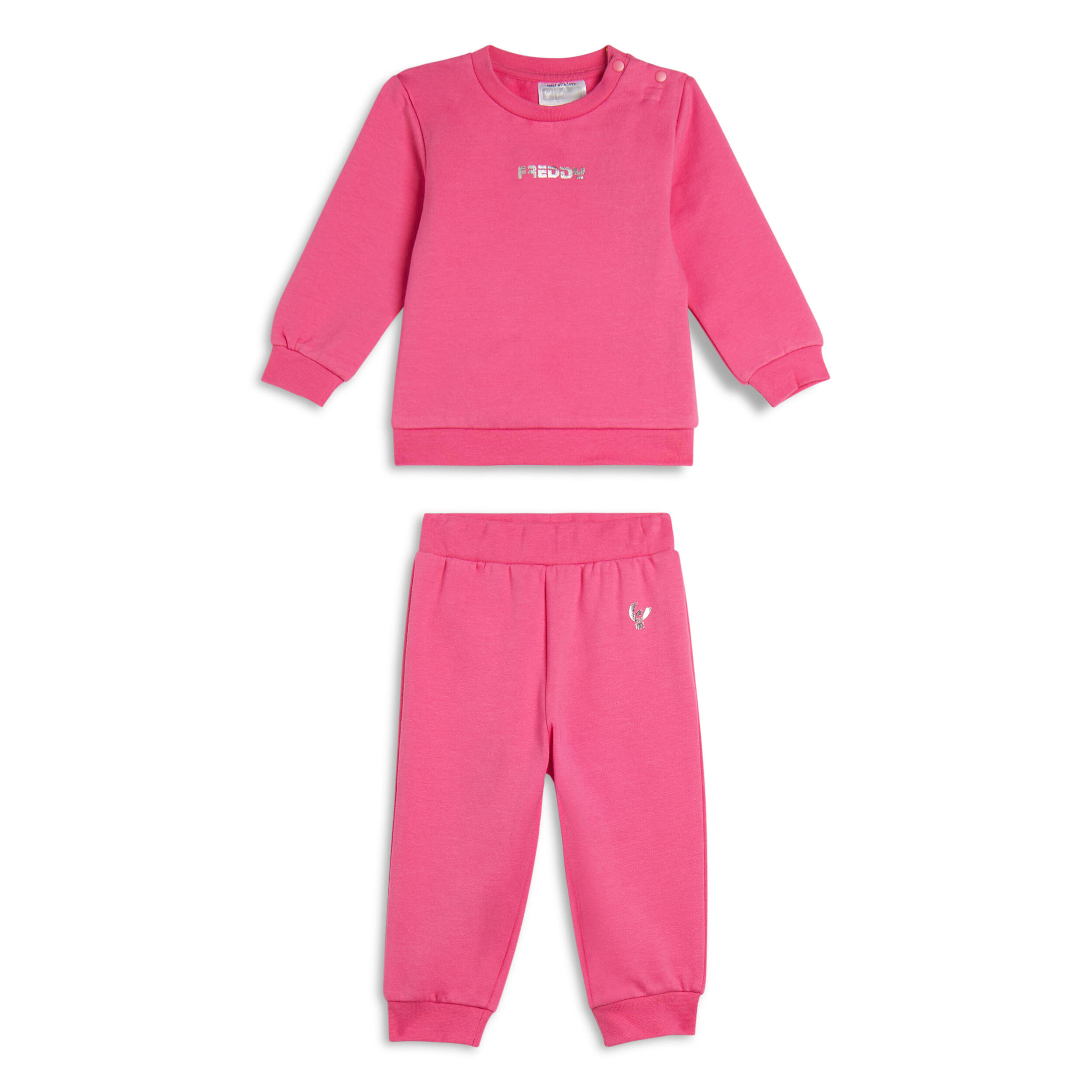 Freddy - Survêtement Pour Bébés En Coton Élastique Avec Boutons-pression - Survêtement - Rose - 18 Mois - Decathlon