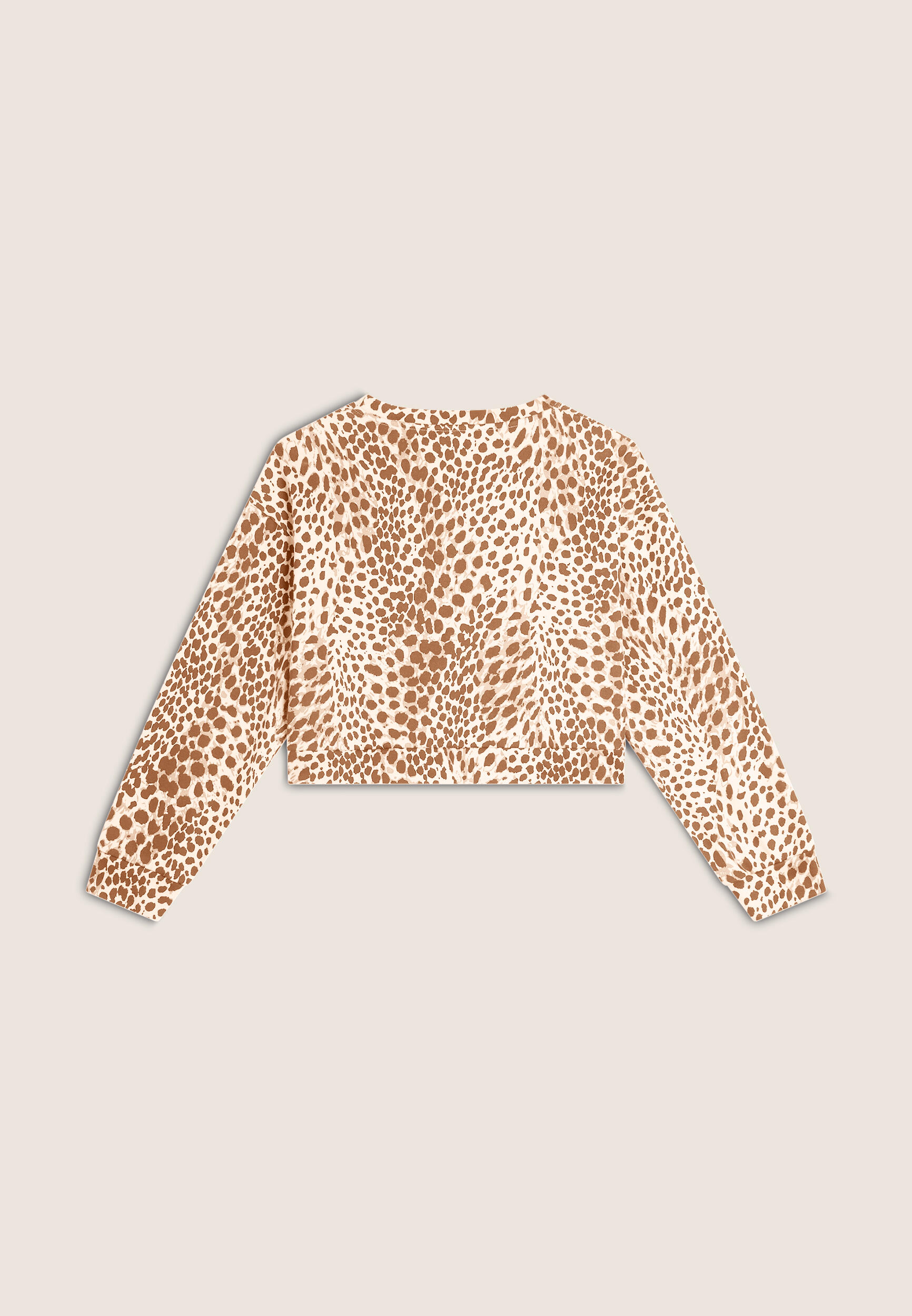 Felpa cropped comfort fit animalier 2/3