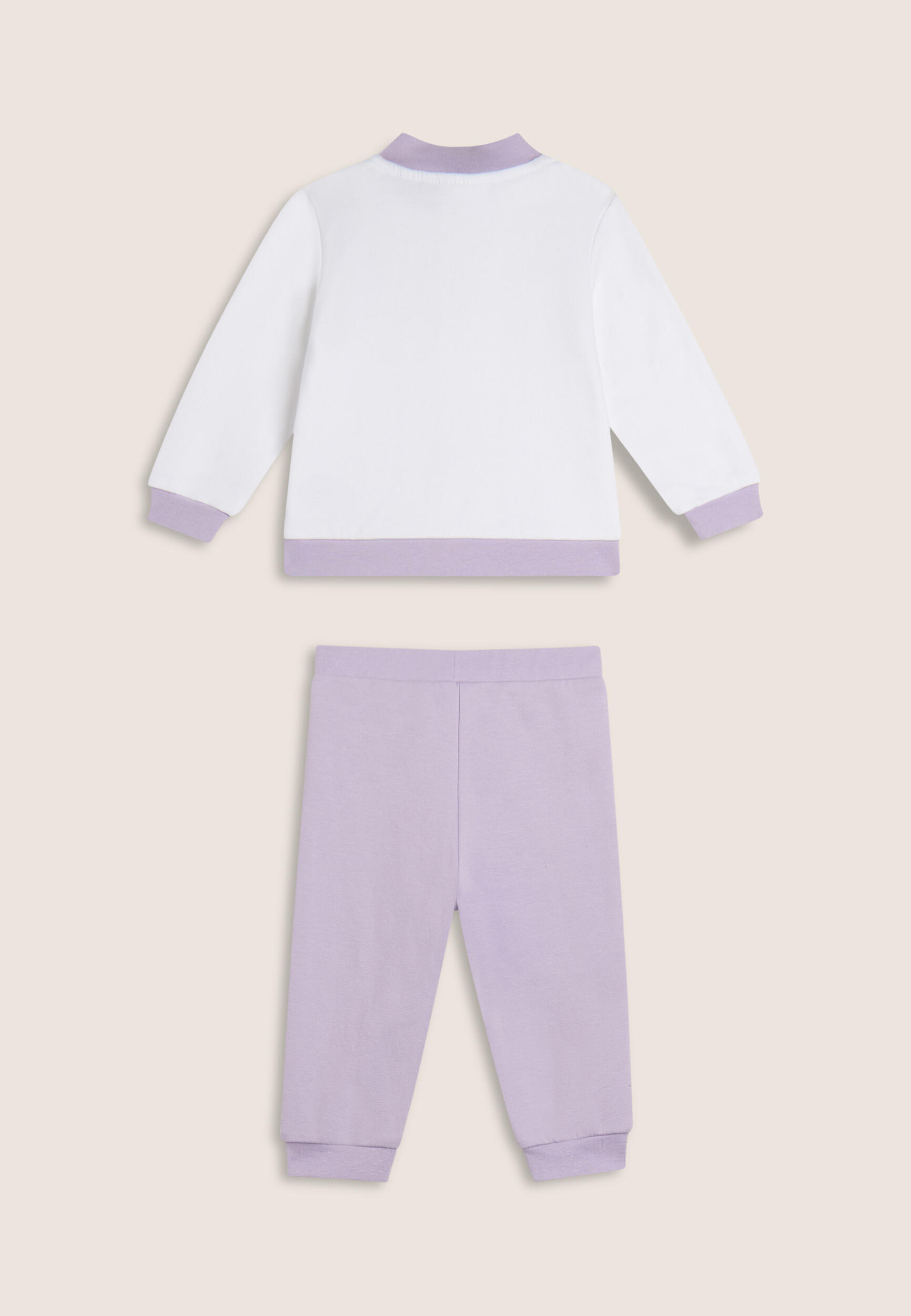 Tuta Baby in cotone elasticizzato con logo argento 2/3