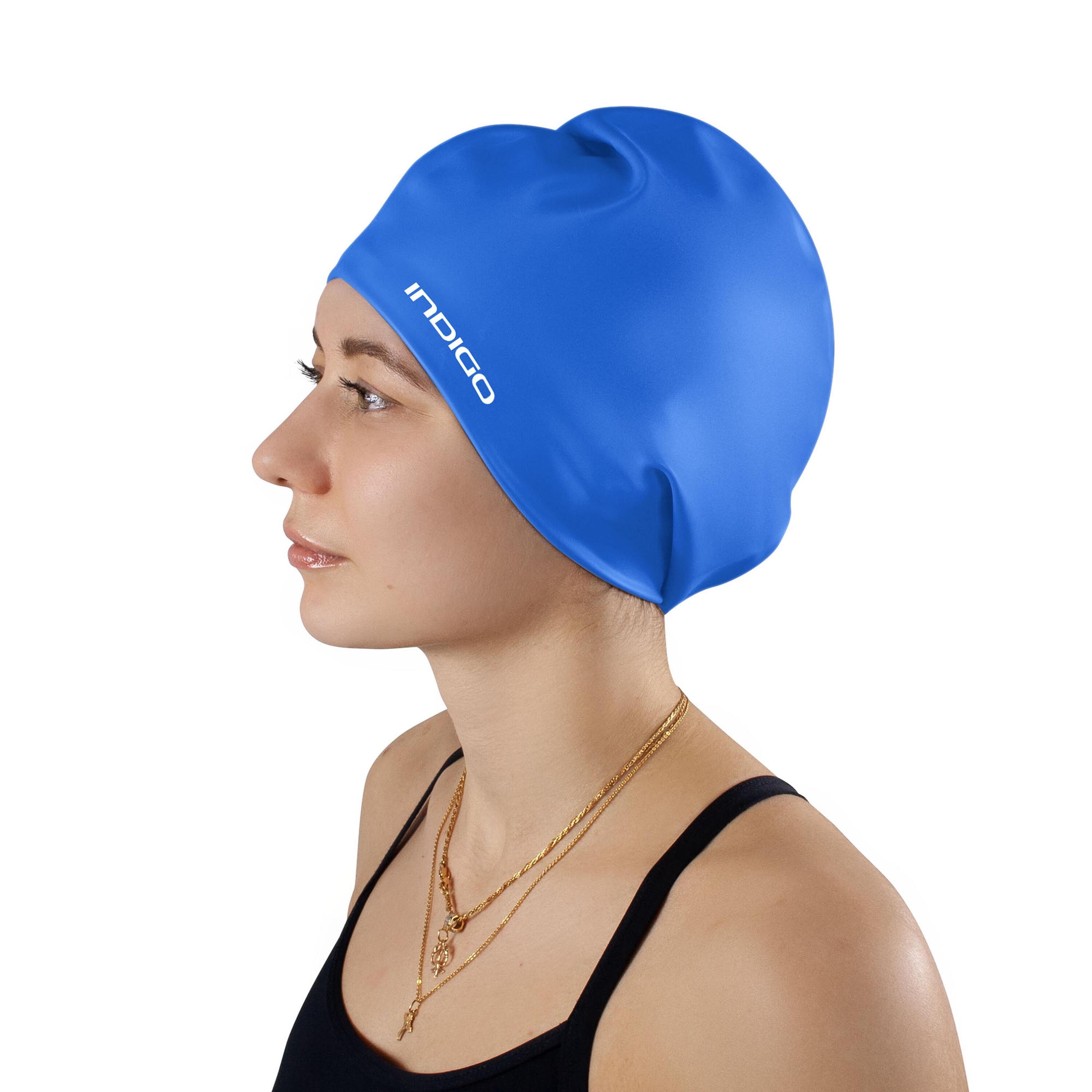 Bonnet de Natation Silicone Étanche pour Cheveux Longs Extra Grand 3/5