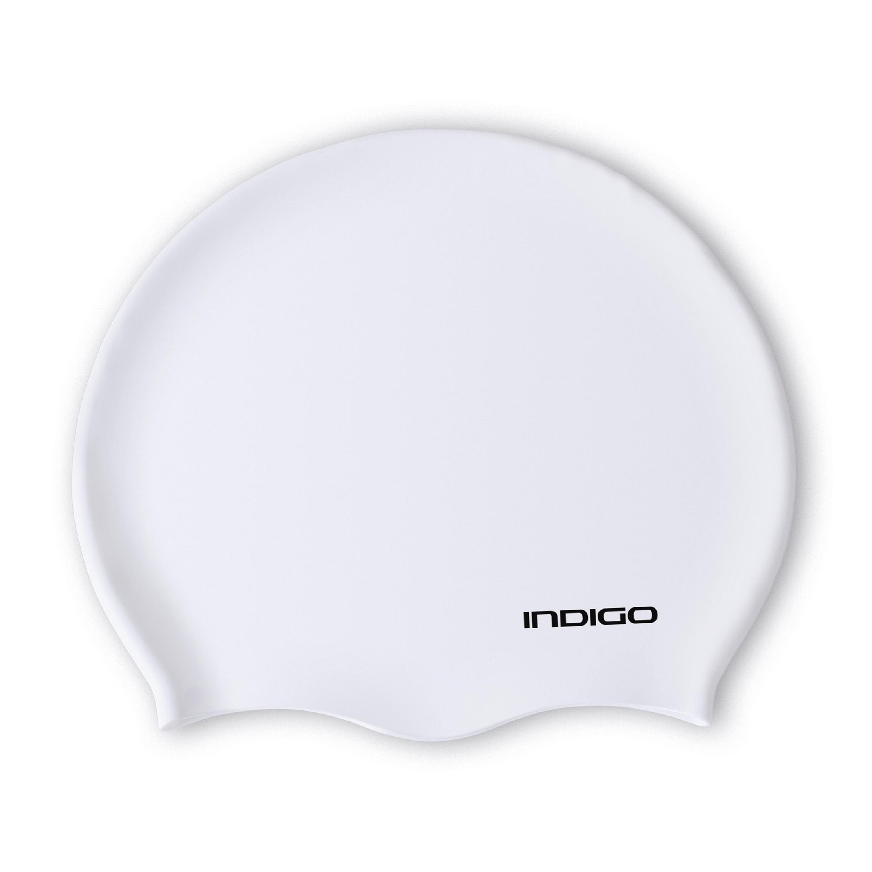 Gorro de Natación Silicona Impermeable para Cabellos Largos Extra Grande INDIGO 2/5