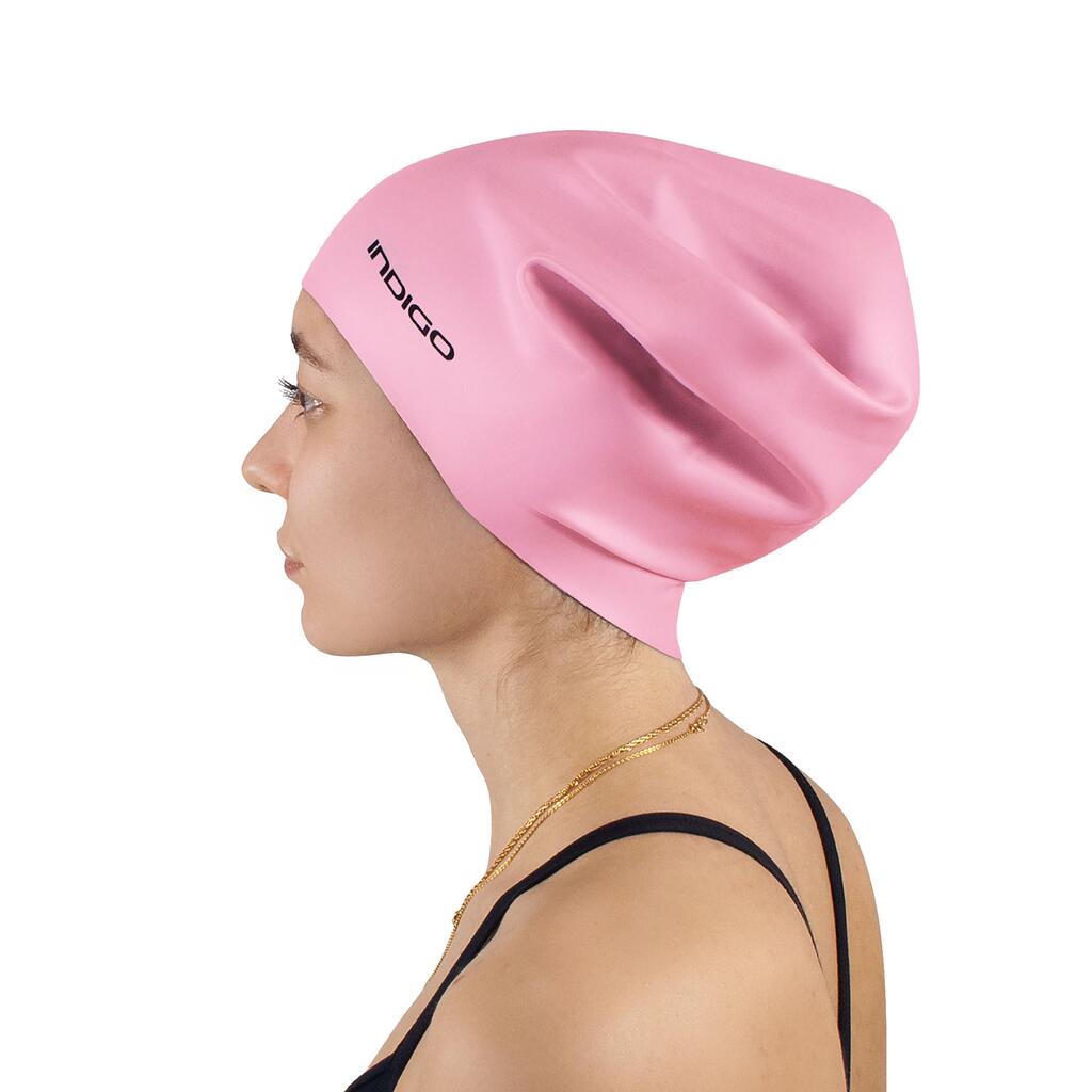 INDIGO Extra Large Waterproof Silicone Swimming Cap for Long Hair