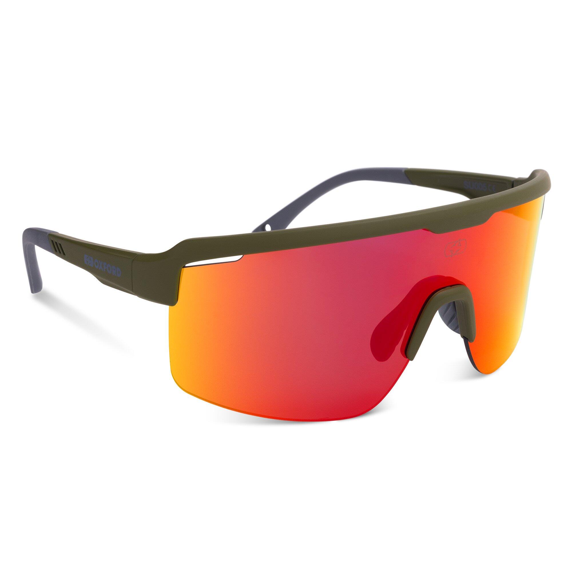 Oxford Pave Black Frame Orange Mirror Lens Sunglasses 1/2