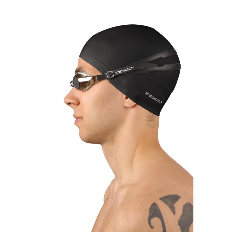 Bonnet de Natation en Silicone Étanche INDIGO