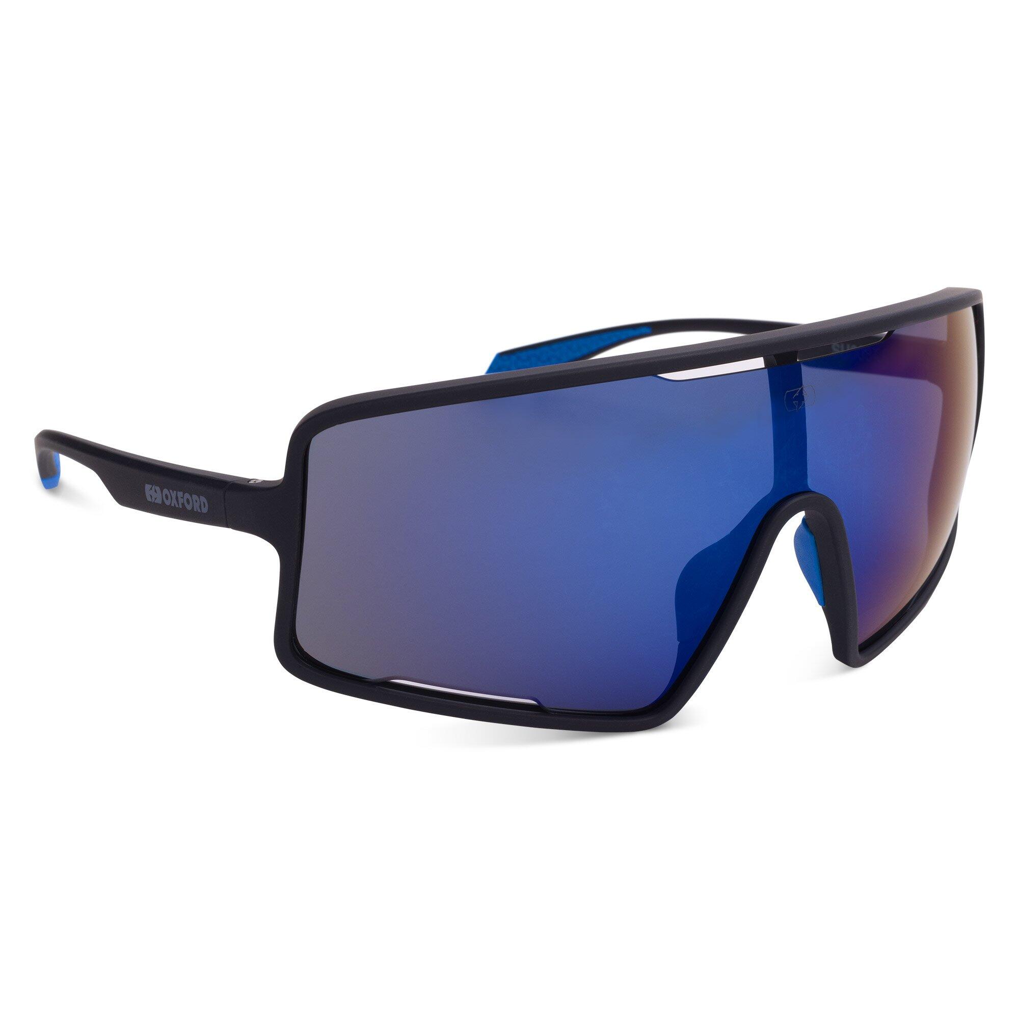 Oxford Sentiero Black Frame Blue Lens Sunglasses 1/2
