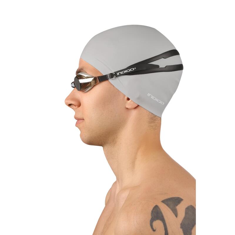 Bonnet de Natation en Silicone Étanche INDIGO