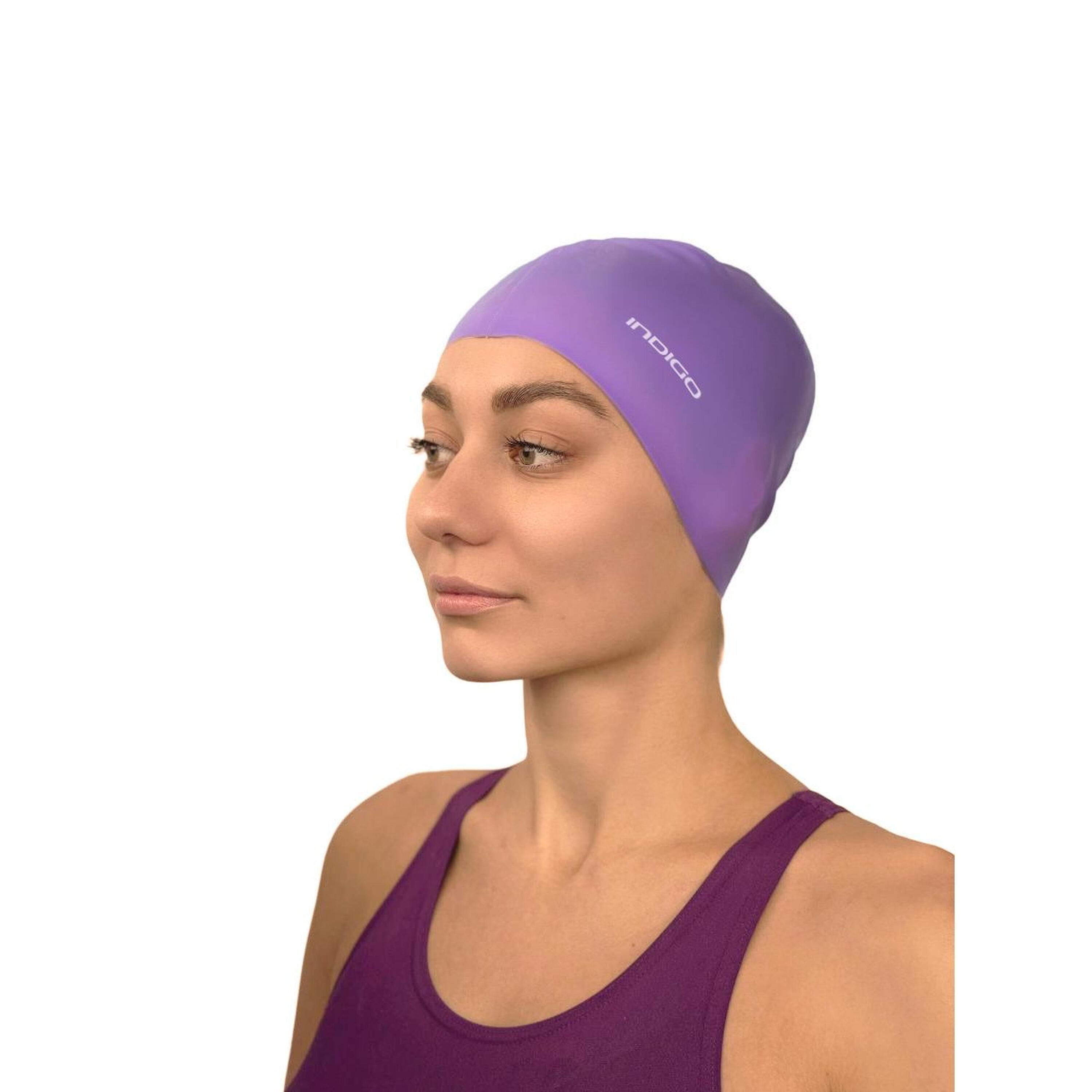Bonnet de Natation en Silicone Étanche INDIGO 3/3