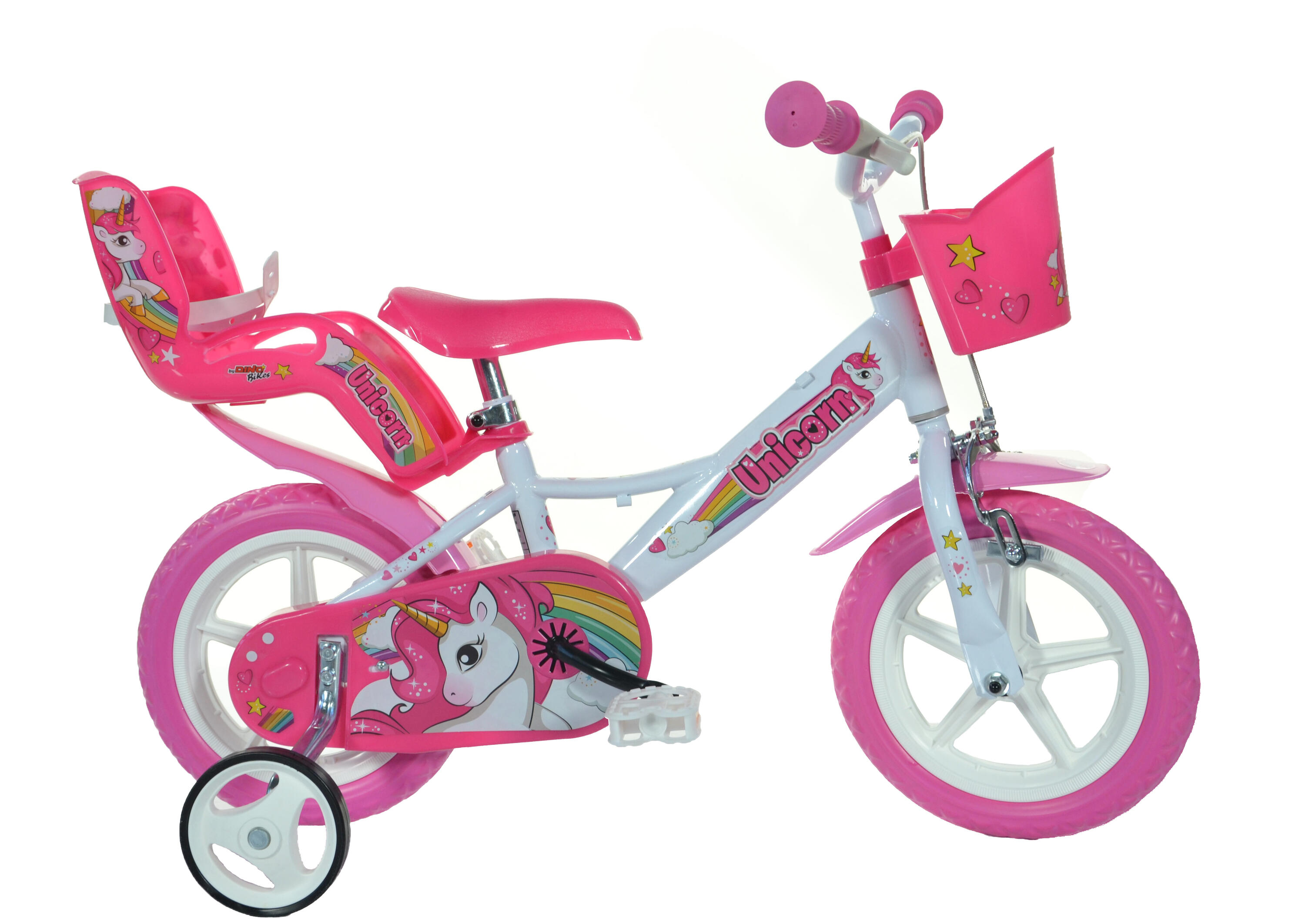 DINO BIKES Dino Unicorn 12In Kids Bike - White/Pink