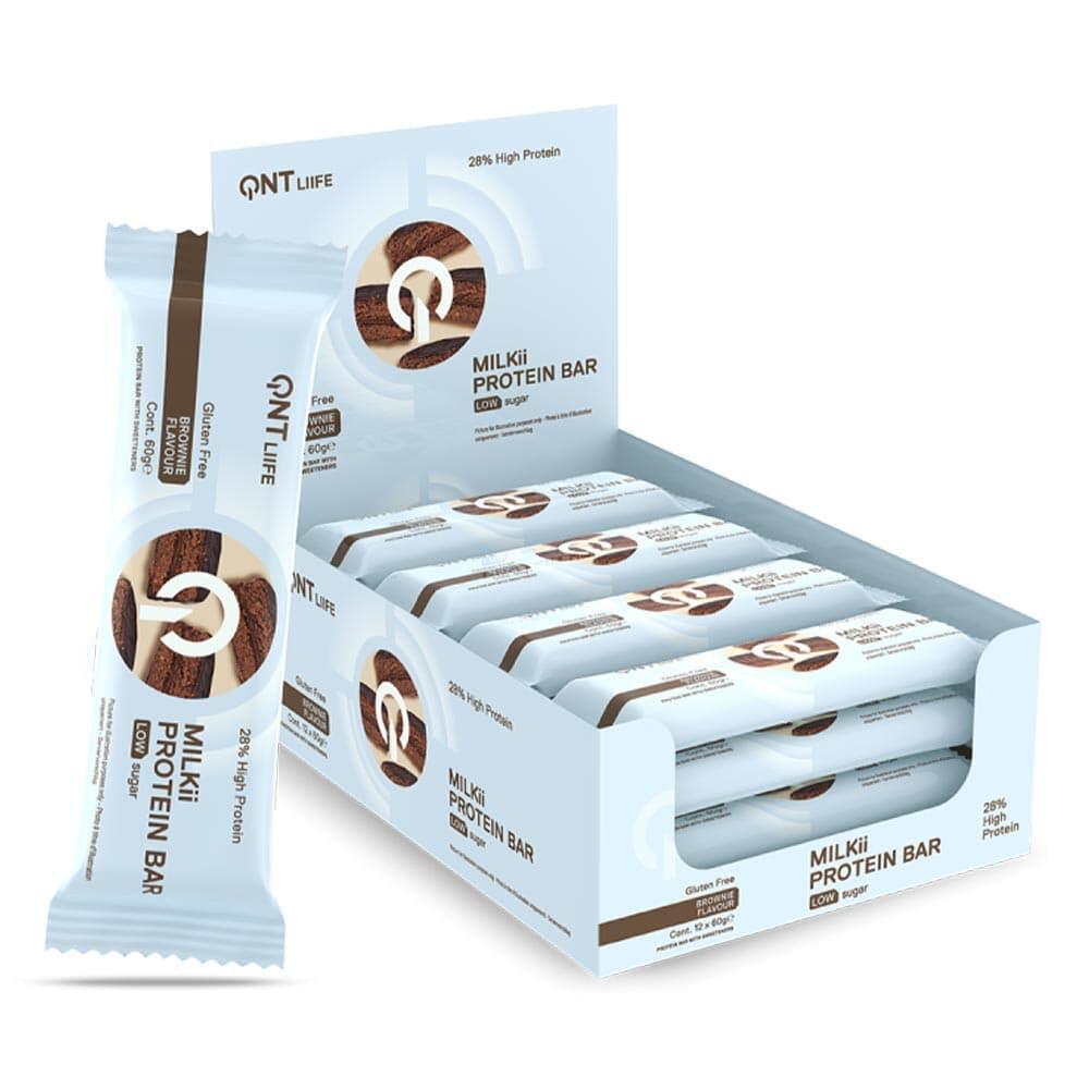 QNT Eiwitrepen - Milkii Eiwitreep Blik (12x60g) - Brownie