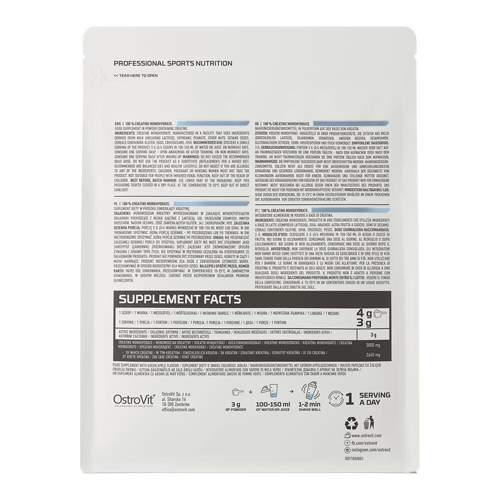 OstroVit Creatine Monohydrate (500g) Unflavoured - Kreatin - Kreatin-Monohydrat 3/3