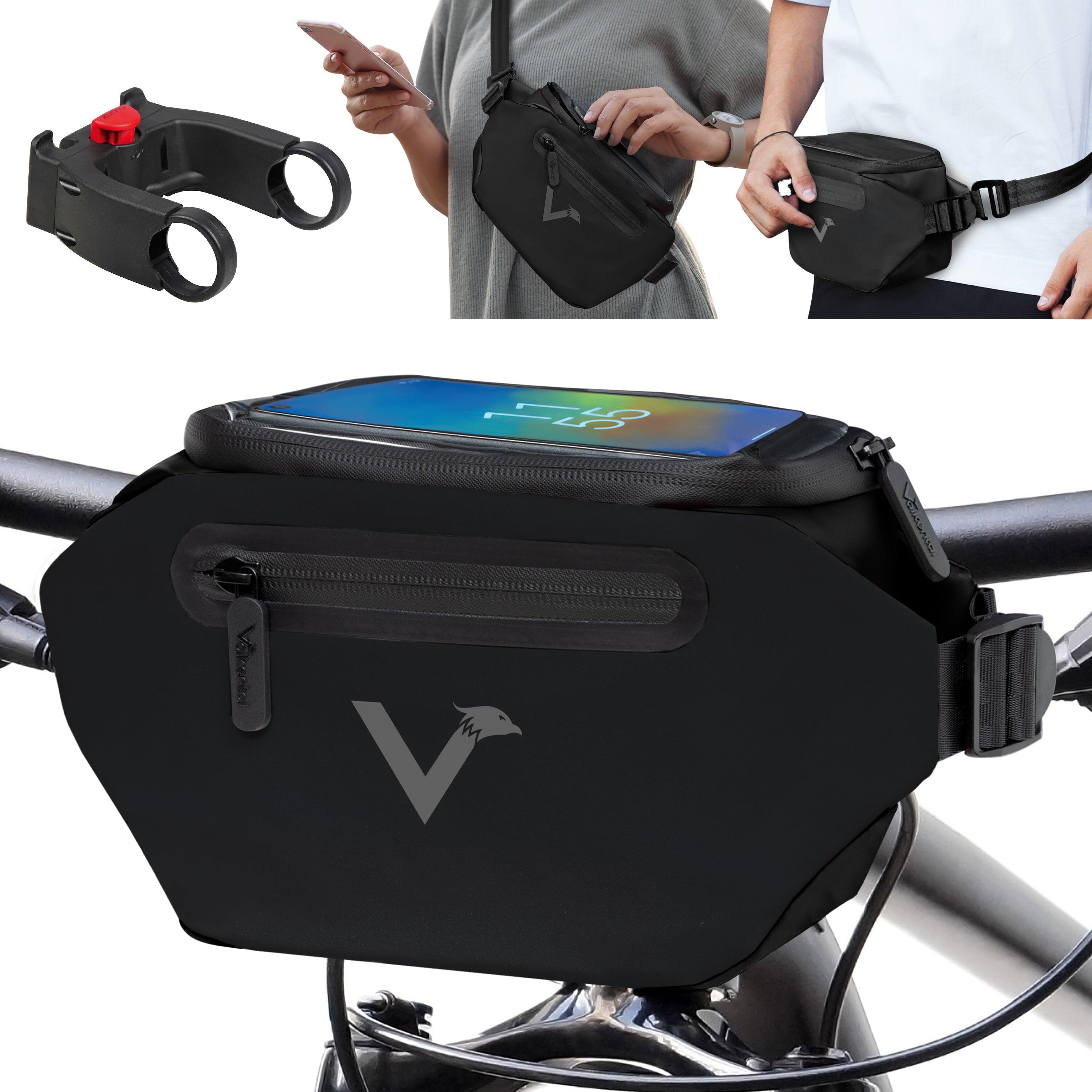 Valkental - Sacoche De Guidon Sacoche De Velo Impermeable Avec Support Klickfix 4l - Sacoche De Guidon - Noir - 4 L - Decathlon