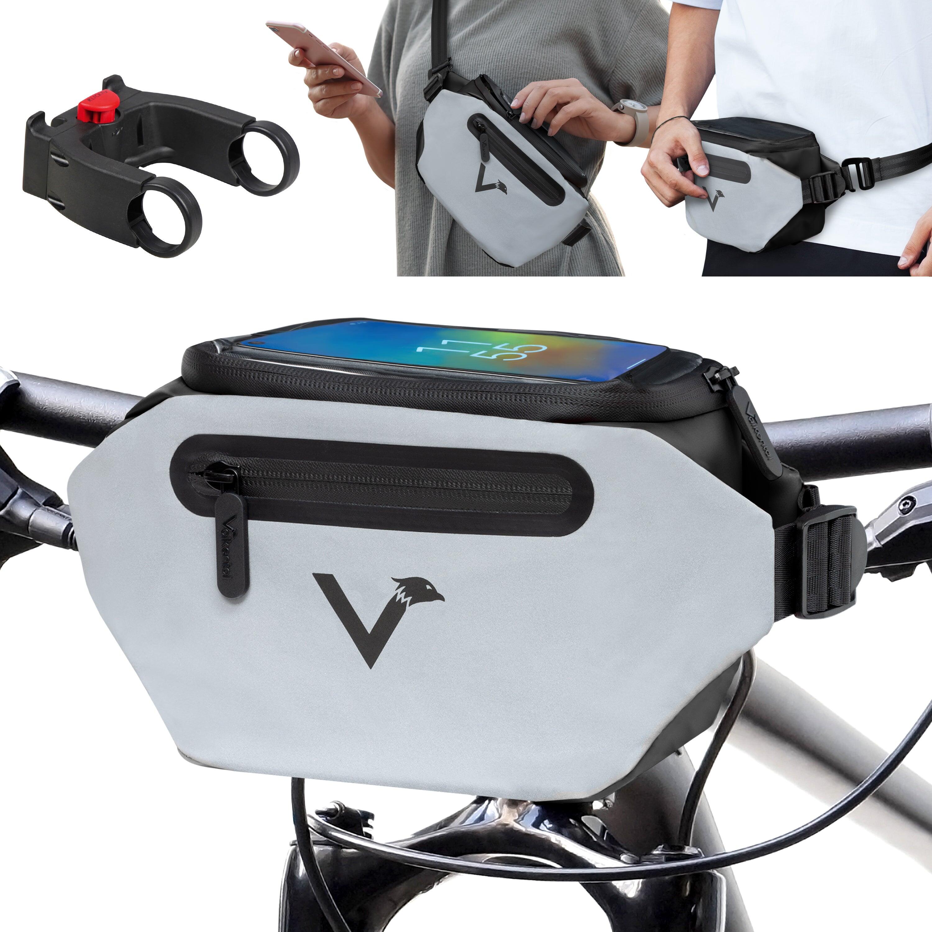Valkental - Sacoche De Guidon Sacoche De Velo Impermeable Avec Support Klickfix 4l - Sacoche De Guidon - Gris|noir - 4 L - Decathlon