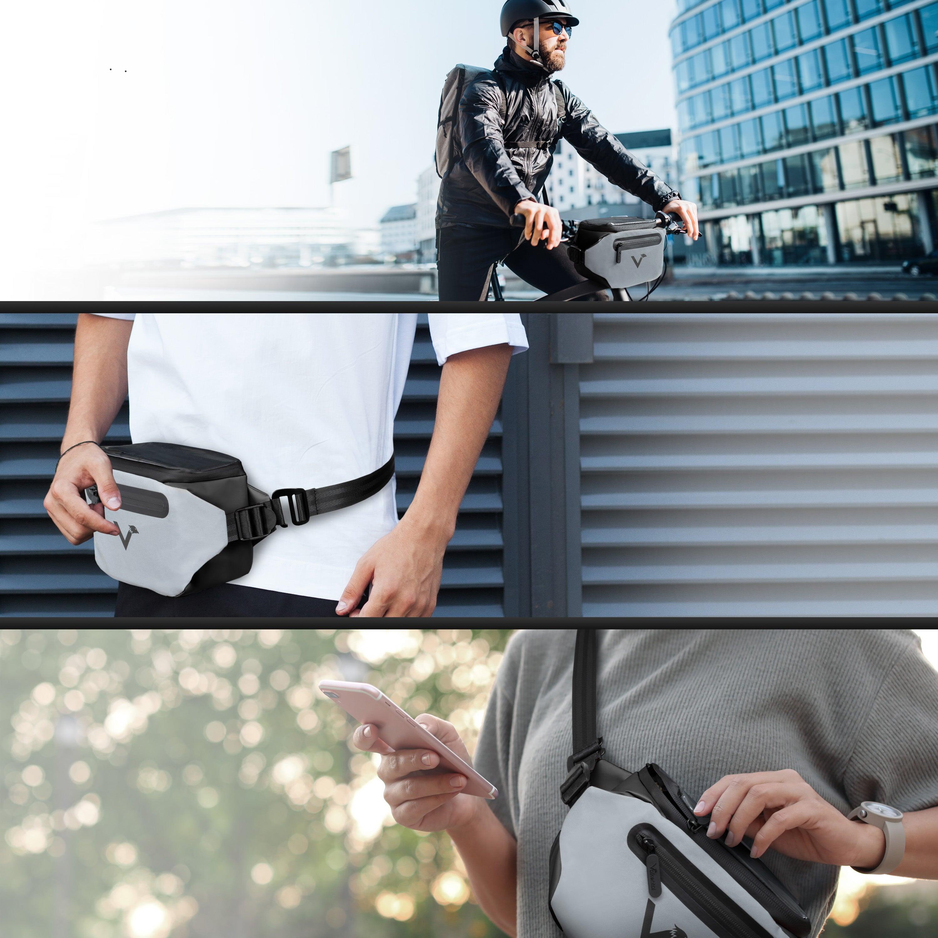 Sacoche De Guidon MIVELO KlickFix – Isolée Thermiquement, 32L, Imperméable, Compartiment Téléphone Réglable, Compatible MIK (noir)