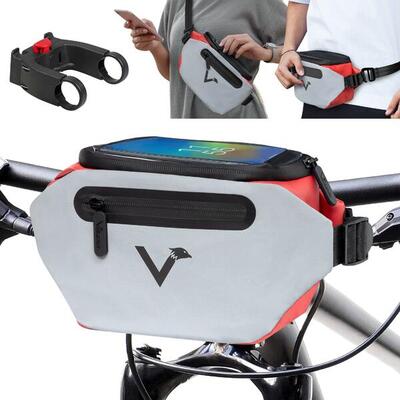 Stuurtas fietstas voor stuur & heuptas waterdicht met klickfix houder 4l