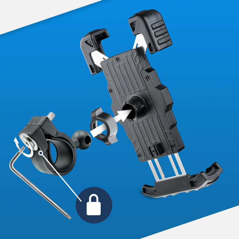Support de telephone portable pour velo avec protection antivol