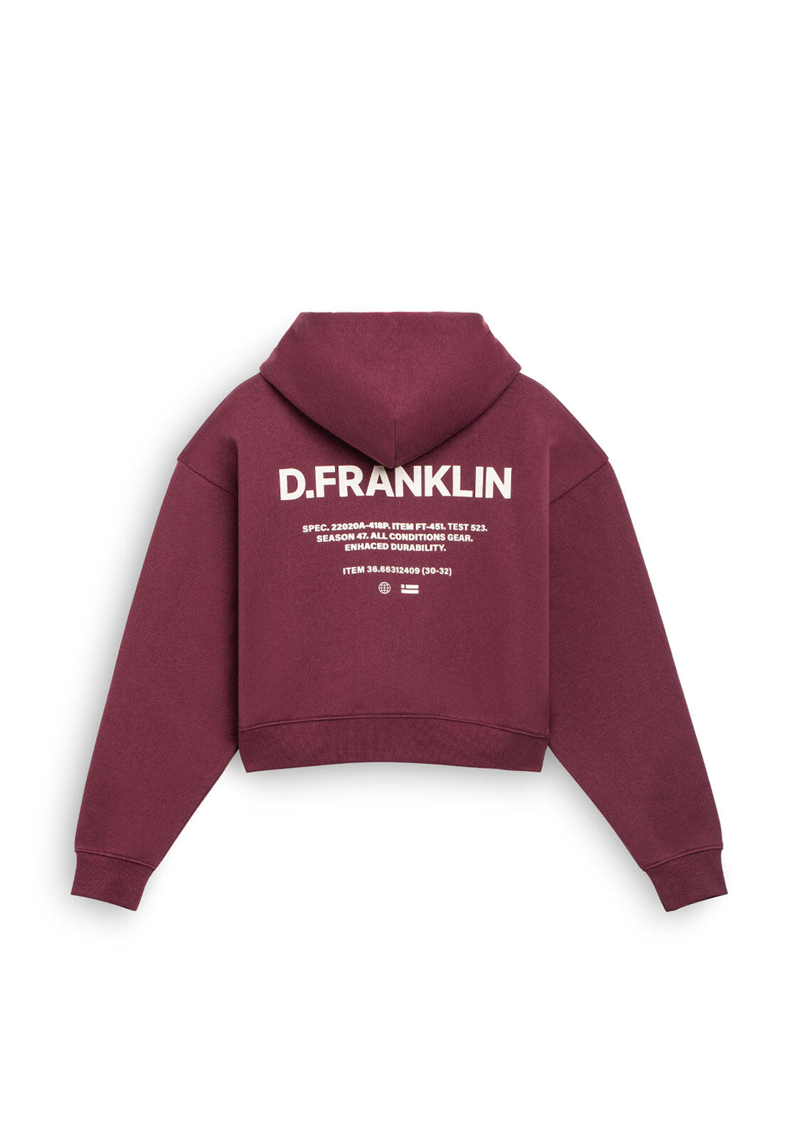 Sudadera Worldwide Crop Wine 2/3