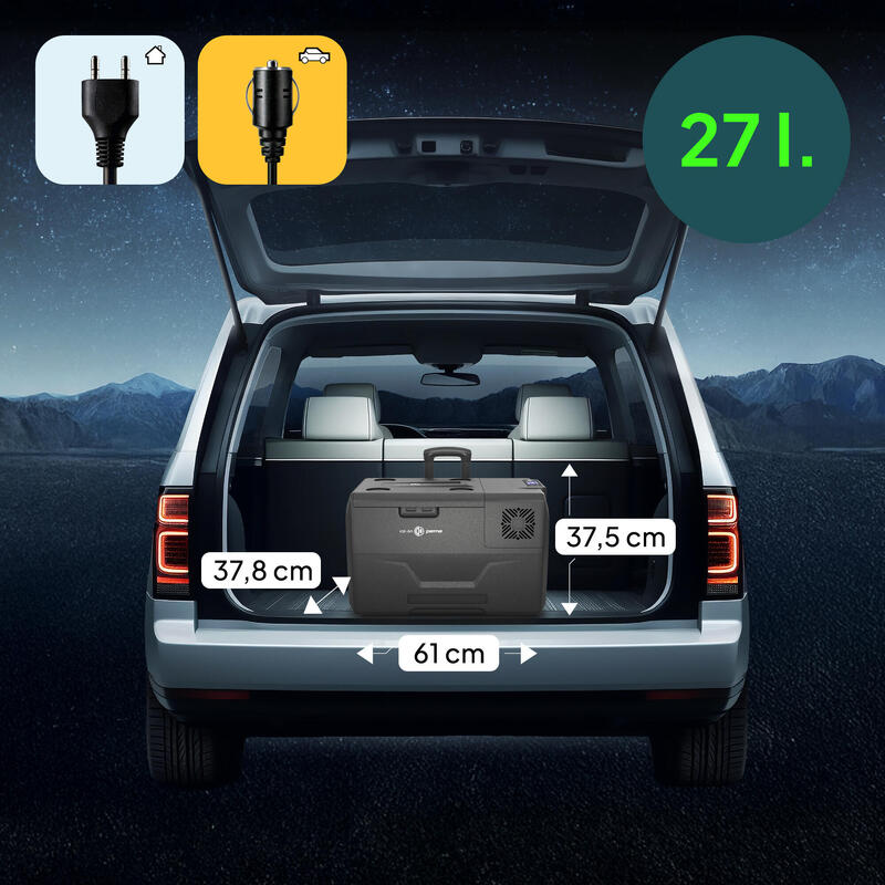 Frigorifică electrică camping Peme Expedition 28L 12/230v cu roți pentru o auto