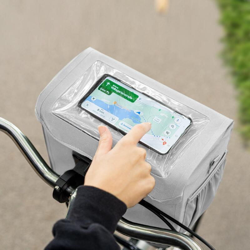 Sac de guidon pour velo etanche avec compartiment pour telephone portable 7L