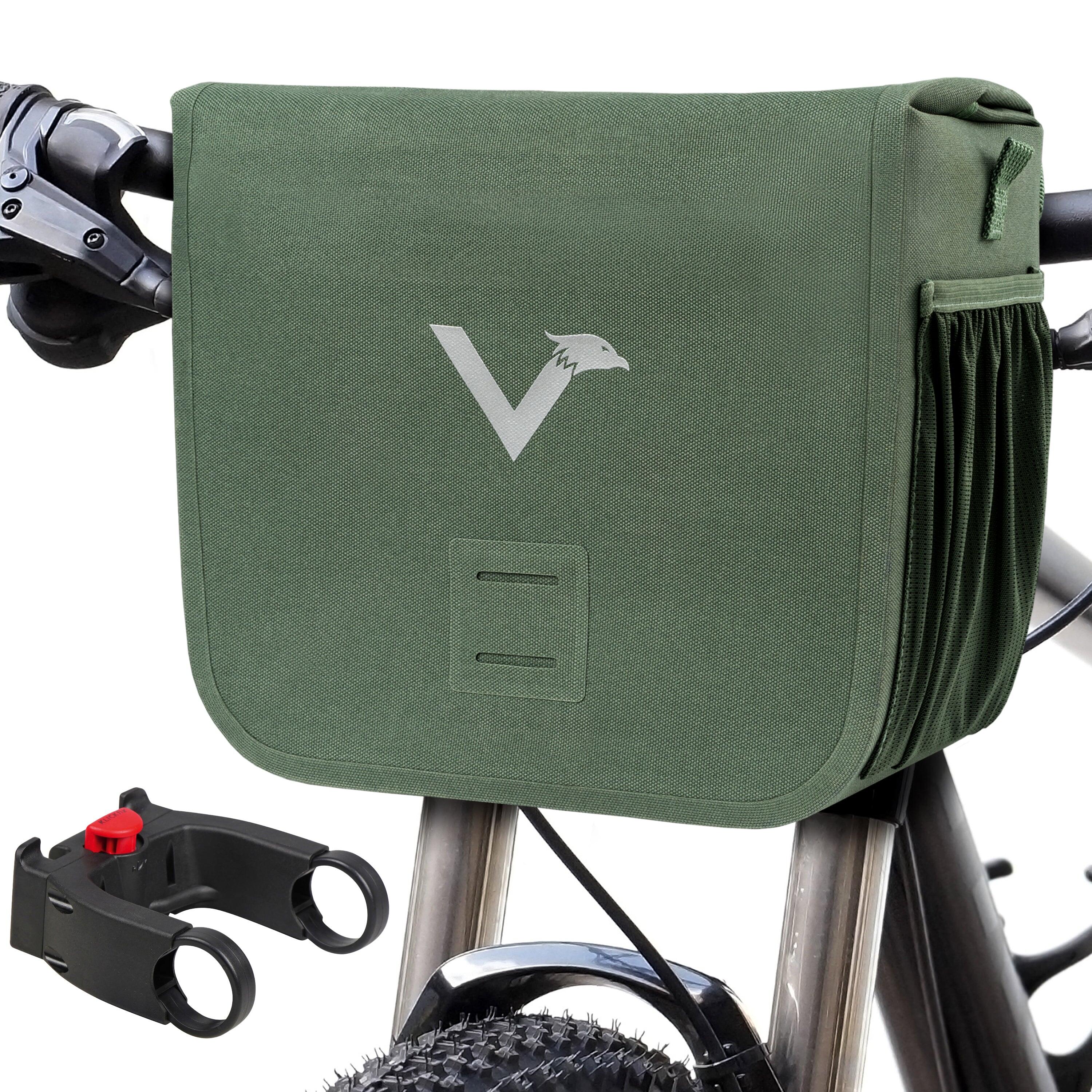 Valkental - Sacoche De Guidon Pour Vélo Étanche Avec Support Klickfix 7l - Sacoche De Guidon - Vert - Decathlon