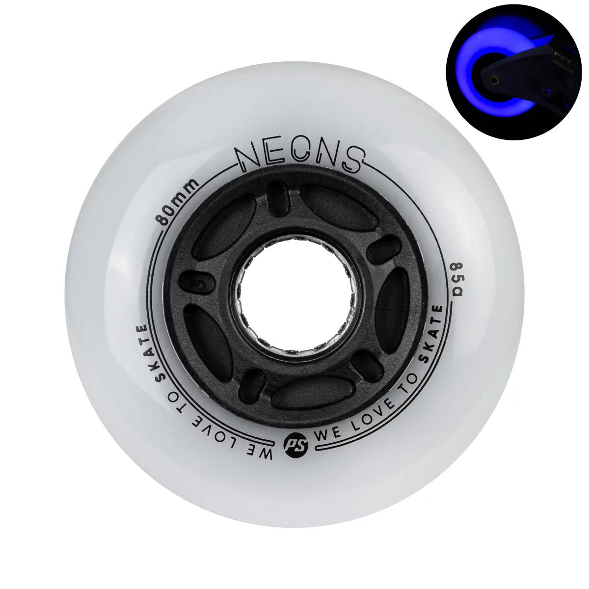 Zestaw 4 kółka świecące LED Powerslide Neons 80/85A Blue 4/5