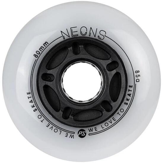 Zestaw 4 kółka do rolek świecące LED Powerslide Neons 80/85A Green