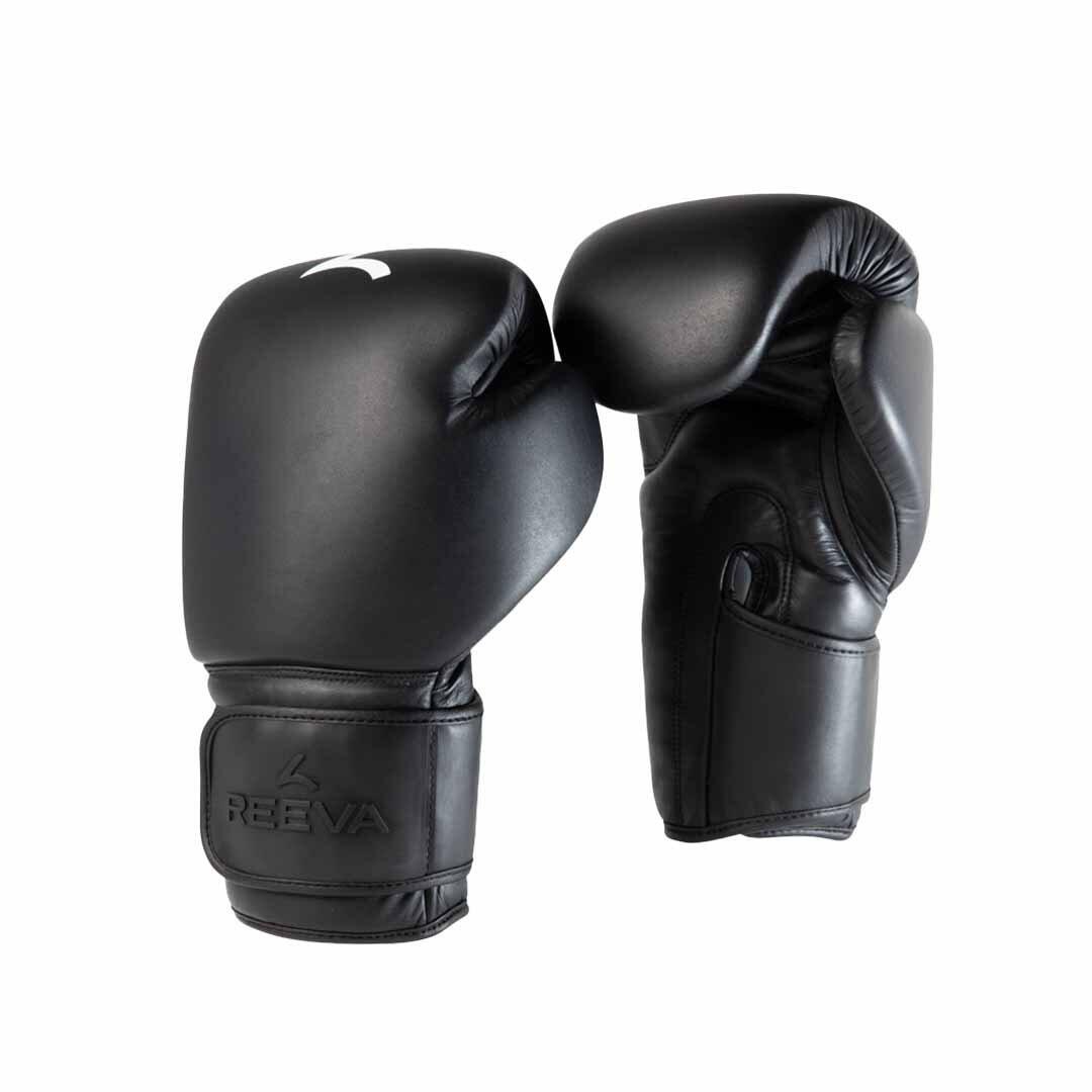 Reeva - Gants De Boxe Vega-cuir - Kickboxing Gear - Gants De Boxe - Noir - 14 Oz - Decathlon