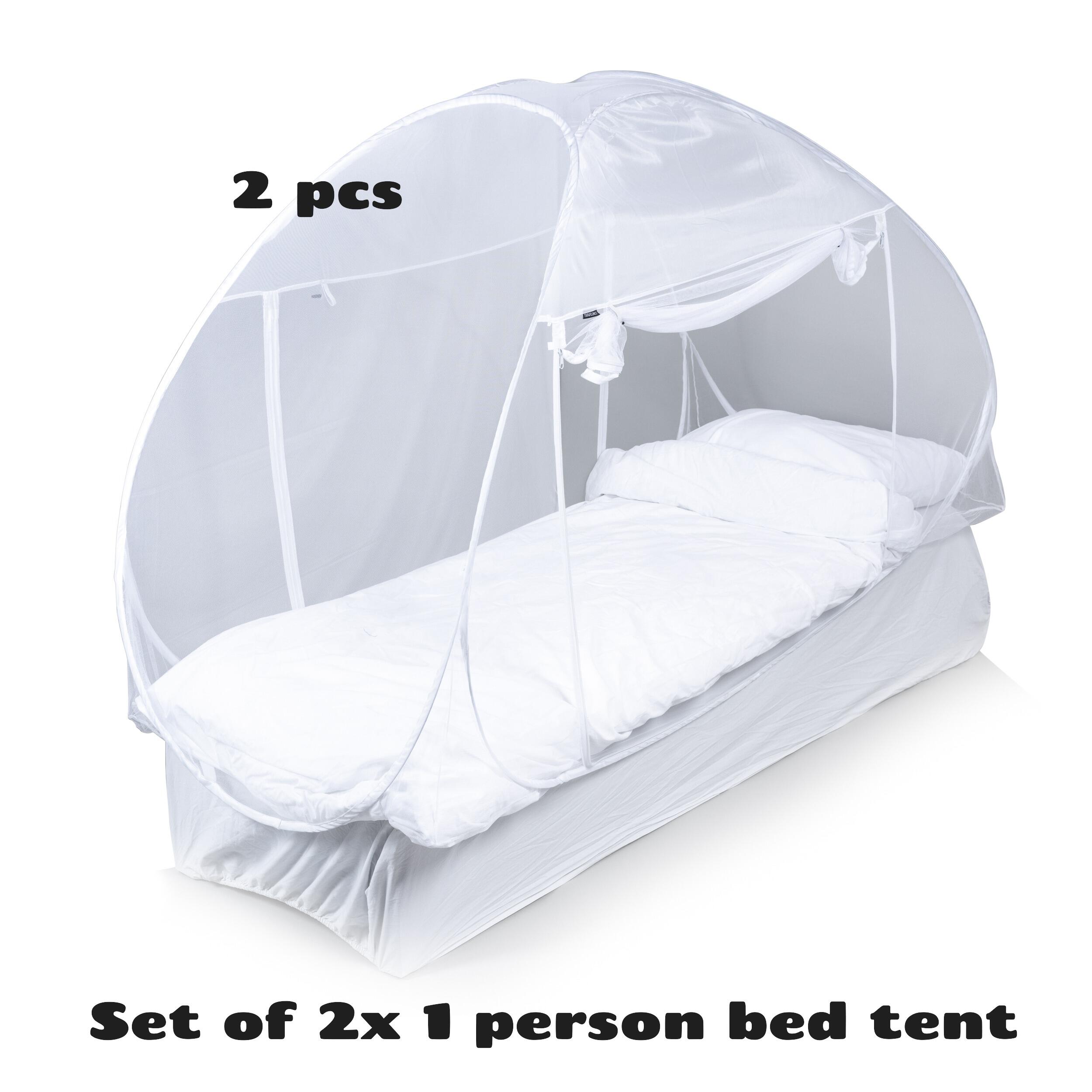 Deconet SET de Tentes Moustiquaires Pop-up 2x 1 personne tent- BLANC 2/6